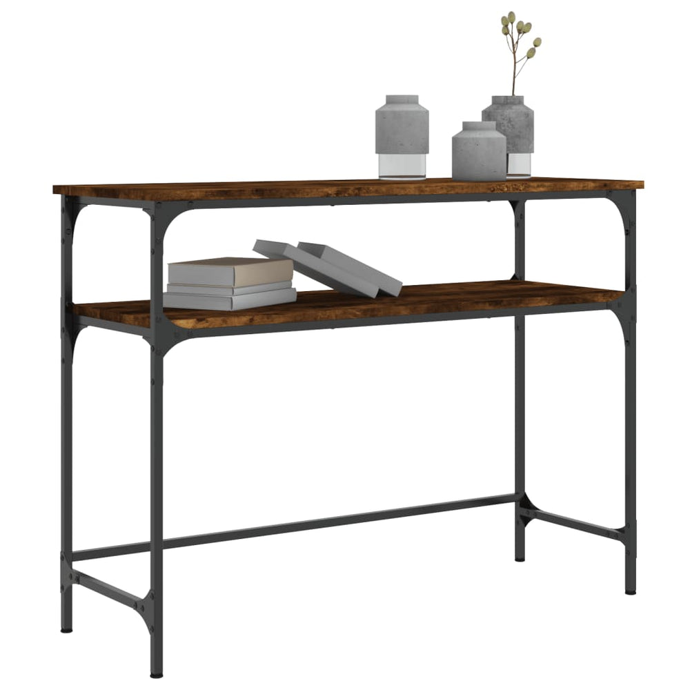 Wandtafel 100x35,5x75 cm bewerkt hout gerookt eikenkleurig MeubelReus