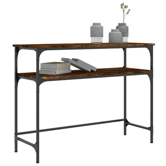 Wandtafel 100x35,5x75 cm bewerkt hout gerookt eikenkleurig MeubelReus