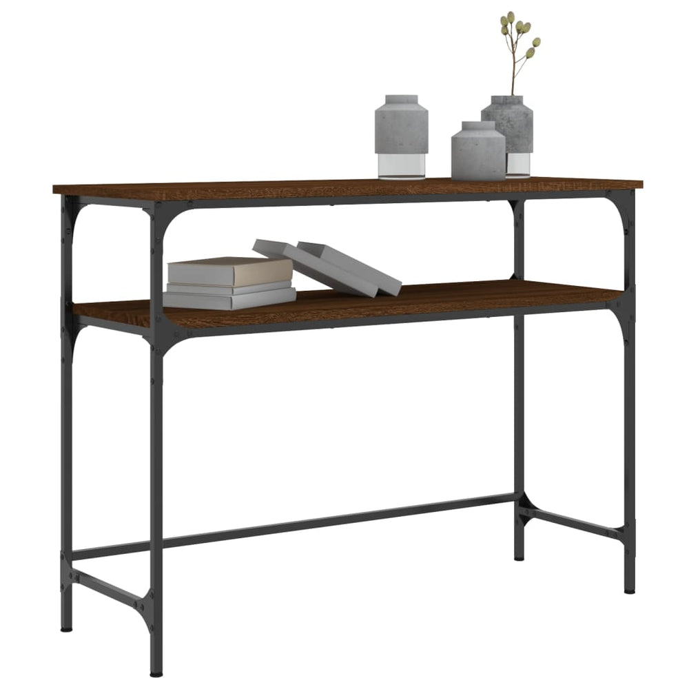 Wandtafel 100x35,5x75 cm bewerkt hout bruin eikenkleur MeubelReus