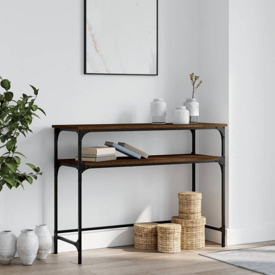 Wandtafel 100x35,5x75 cm bewerkt hout bruin eikenkleur MeubelReus