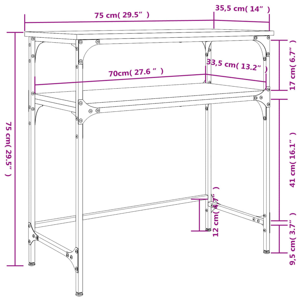 Wandtafel 75x35,5x75 cm bewerkt hout sonoma eikenkleurig MeubelReus