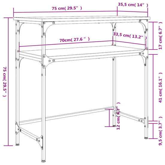 Wandtafel 75x35,5x75 cm bewerkt hout sonoma eikenkleurig MeubelReus