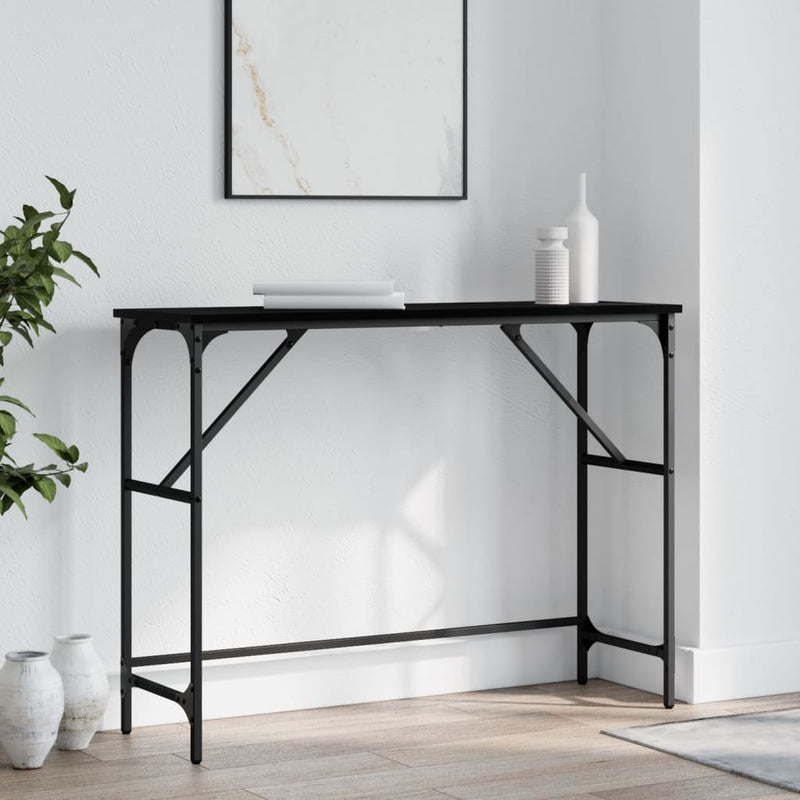 Wandtafel 100x32x75 cm bewerkt hout zwart MeubelReus