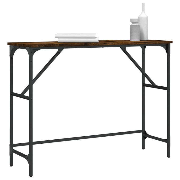 Wandtafel 100x32x75 cm bewerkt hout gerookt eikenkleurig MeubelReus