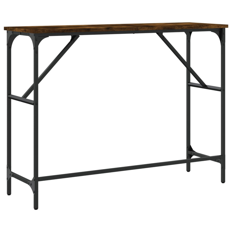 Wandtafel 100x32x75 cm bewerkt hout gerookt eikenkleurig MeubelReus