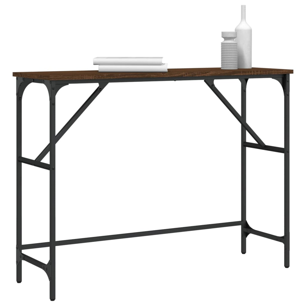Wandtafel 100x32x75 cm bewerkt hout bruin eikenkleur MeubelReus