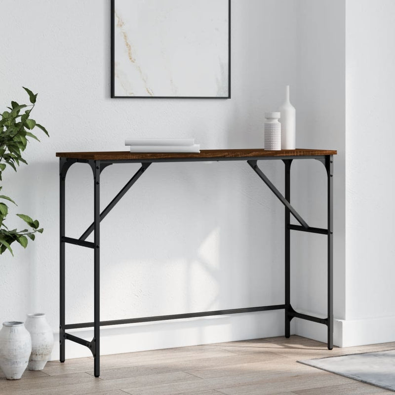 Wandtafel 100x32x75 cm bewerkt hout bruin eikenkleur MeubelReus