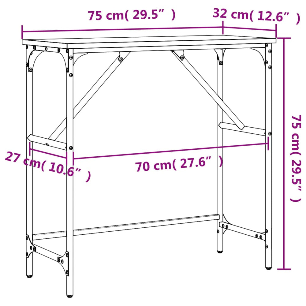 Wandtafel 75x32x75 cm bewerkt hout zwart MeubelReus
