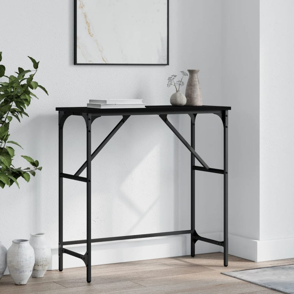 Wandtafel 75x32x75 cm bewerkt hout zwart MeubelReus