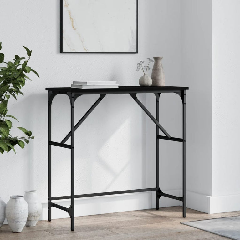 Wandtafel 75x32x75 cm bewerkt hout zwart MeubelReus