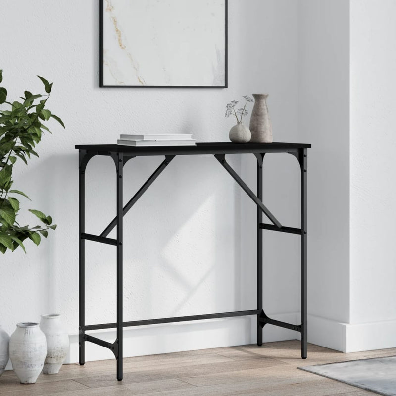 Wandtafel 75x32x75 cm bewerkt hout zwart MeubelReus