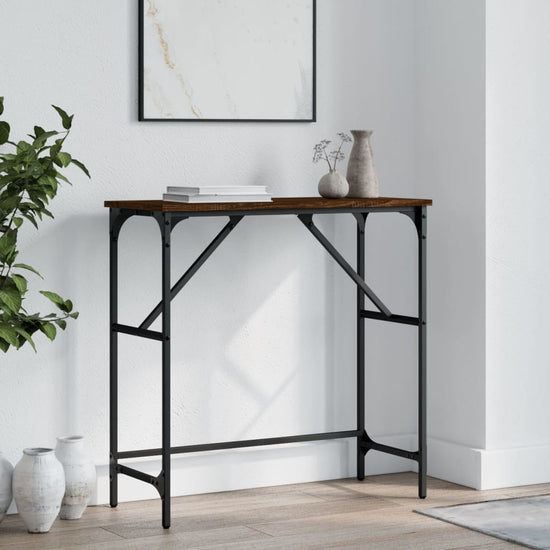 Wandtafel 75x32x75 cm bewerkt hout bruin eikenkleur MeubelReus
