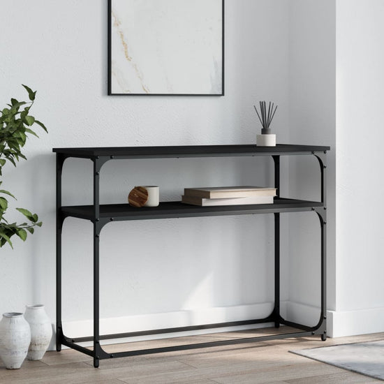 Wandtafel 100x35,5x75 cm bewerkt hout zwart MeubelReus