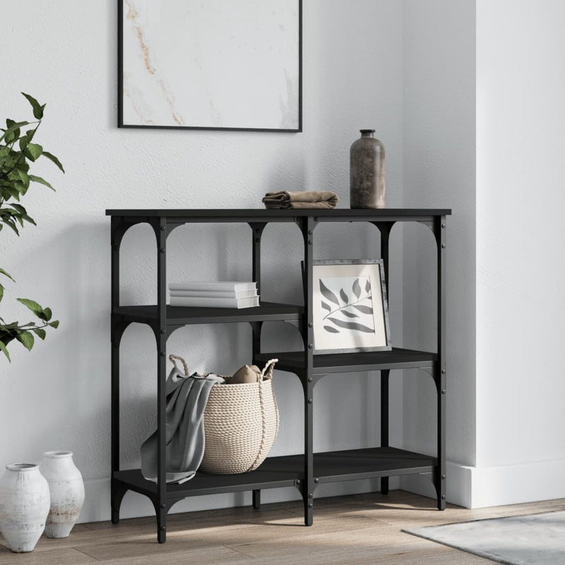 Wandtafel 80x29x75 cm bewerkt hout zwart MeubelReus