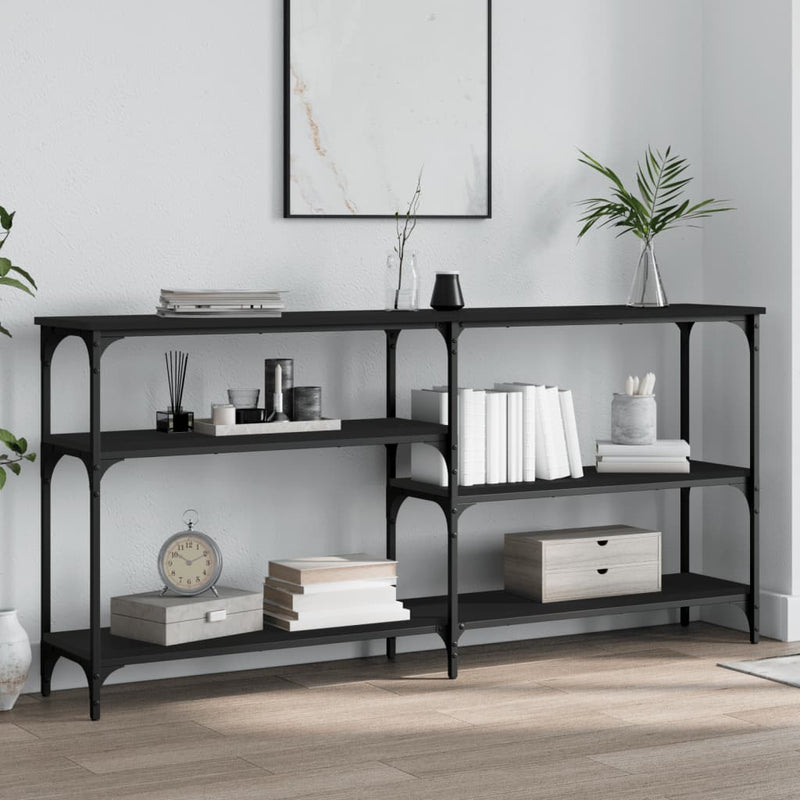 Wandtafel 160x29x75 cm bewerkt hout zwart MeubelReus