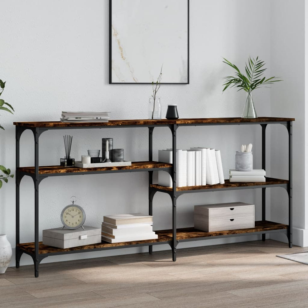 Wandtafel 160x29x75 cm bewerkt hout gerookt eikenkleurig MeubelReus