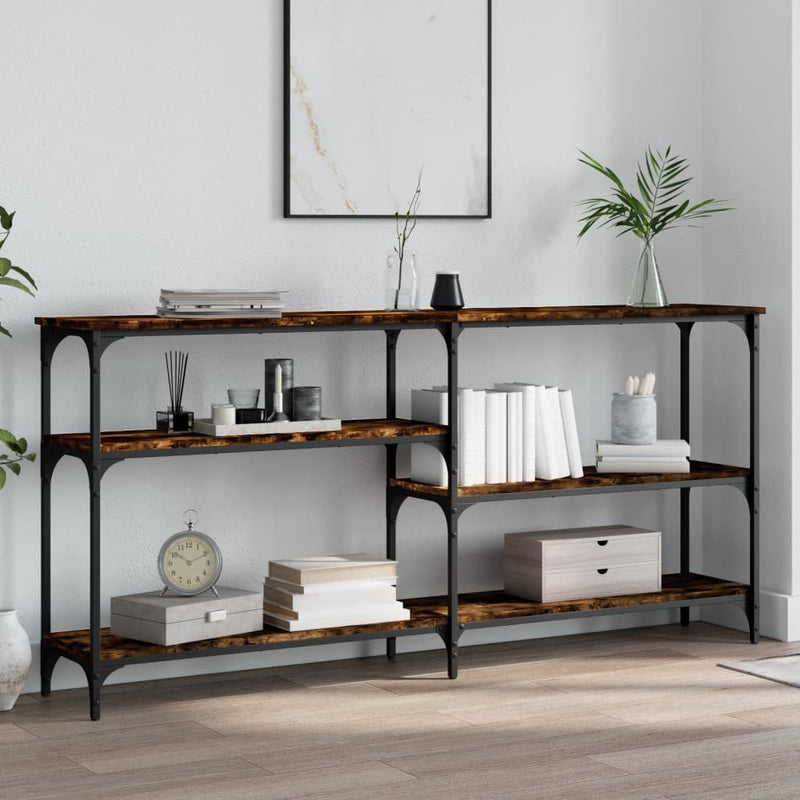 Wandtafel 160x29x75 cm bewerkt hout gerookt eikenkleurig MeubelReus