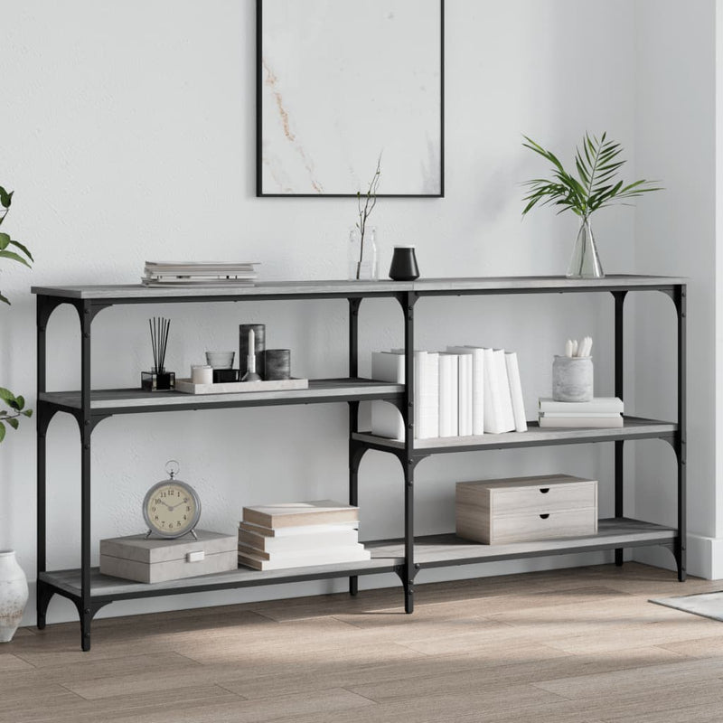 Wandtafel 160x29x75 cm bewerkt hout grijs sonoma eikenkleurig MeubelReus