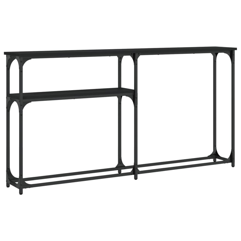 Wandtafel 145x22,5x75 cm bewerkt hout zwart MeubelReus