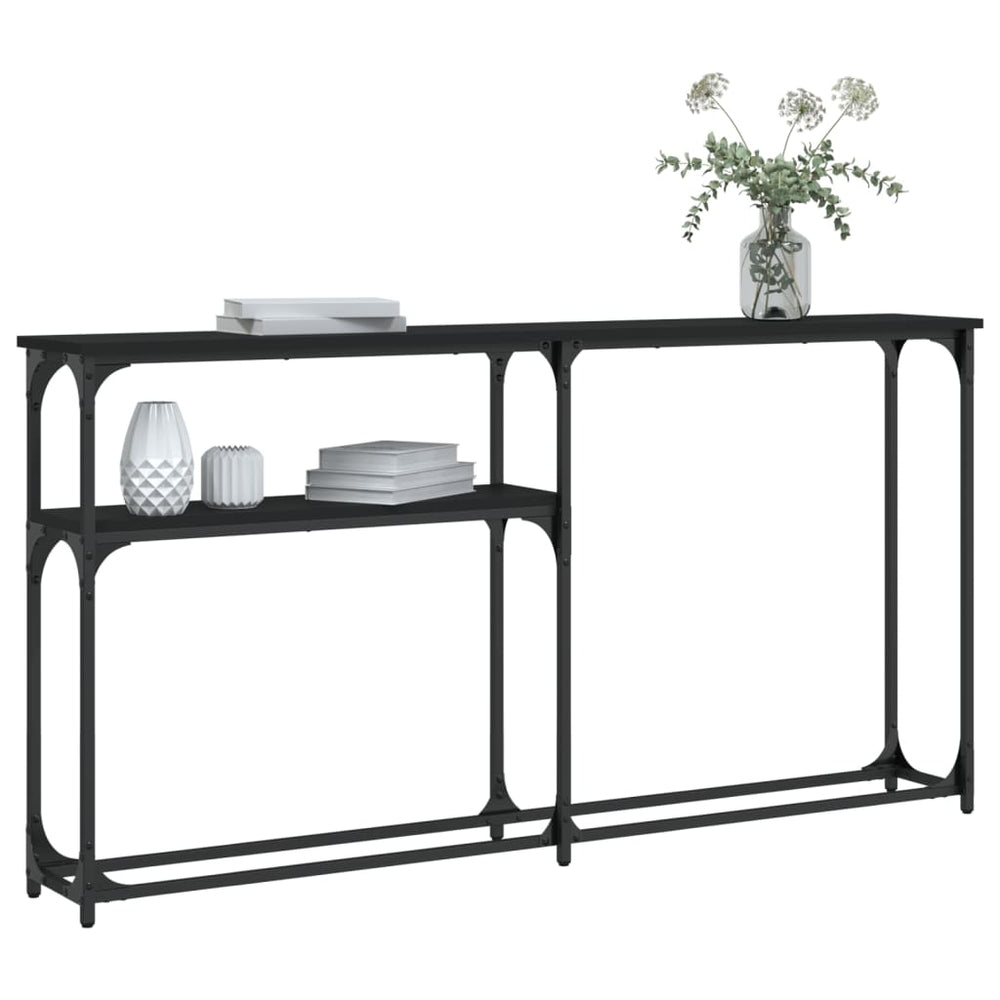 Wandtafel 145x22,5x75 cm bewerkt hout zwart MeubelReus