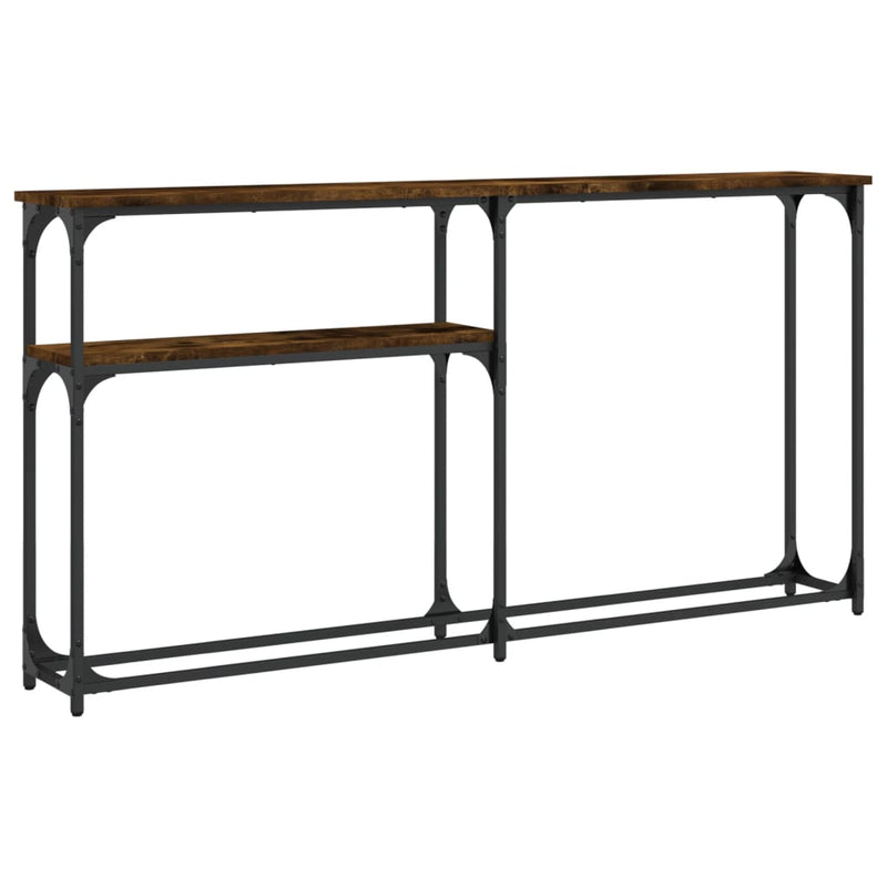 Wandtafel 145x22,5x75 cm bewerkt hout gerookt eikenkleurig MeubelReus