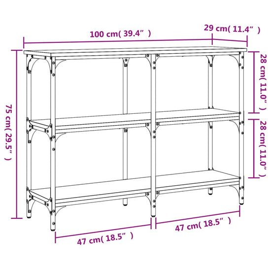 Wandtafel 100x29x75 cm bewerkt hout grijs sonoma eikenkleurig MeubelReus