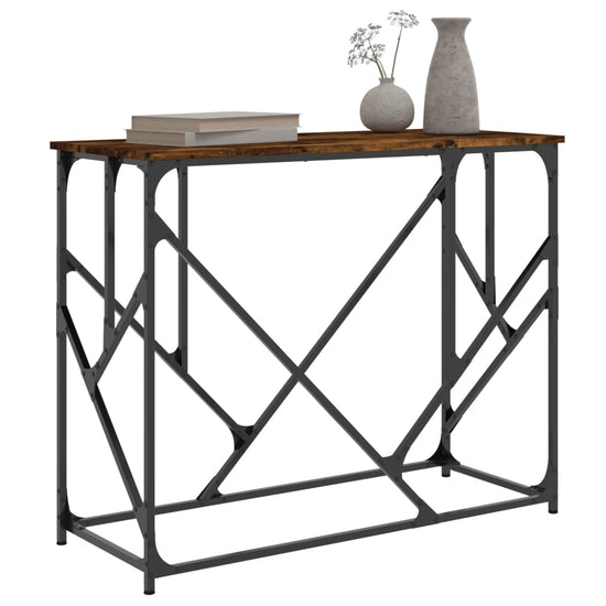 Wandtafel 100x40x80 cm bewerkt hout gerookt eikenkleurig MeubelReus