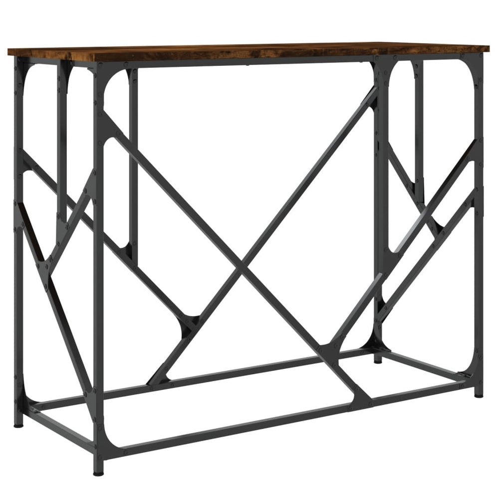 Wandtafel 100x40x80 cm bewerkt hout gerookt eikenkleurig MeubelReus