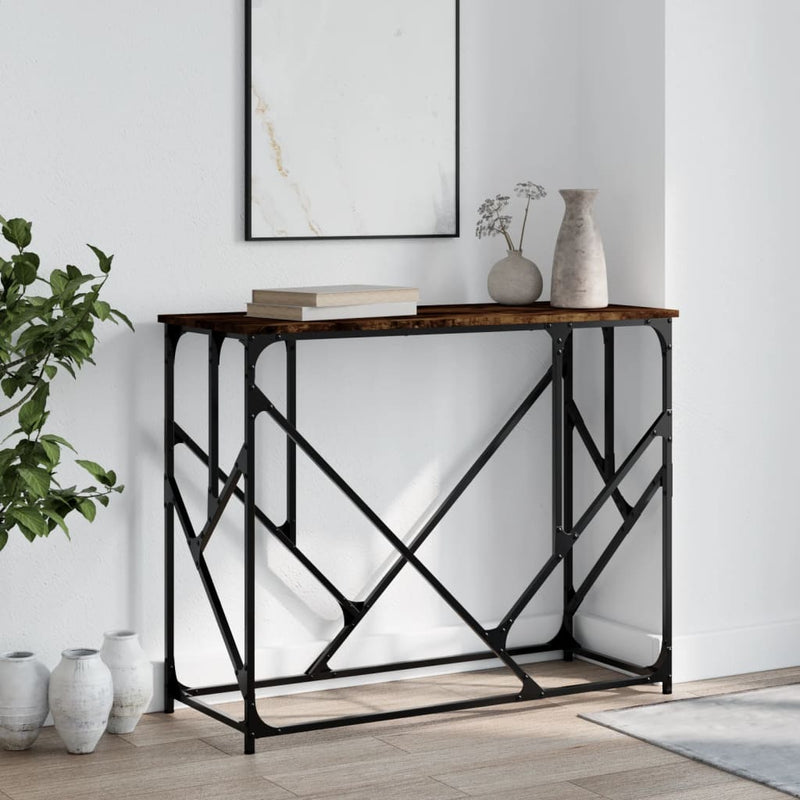 Wandtafel 100x40x80 cm bewerkt hout gerookt eikenkleurig MeubelReus