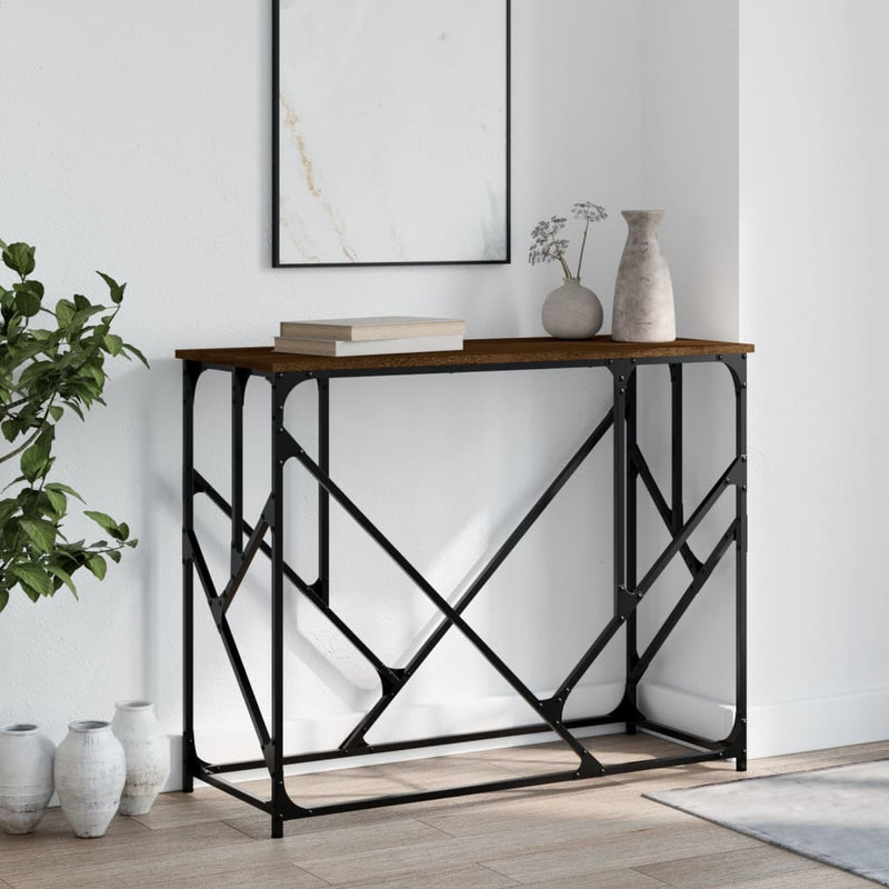 Wandtafel 100x40x80 cm bewerkt hout bruin eikenkleur MeubelReus
