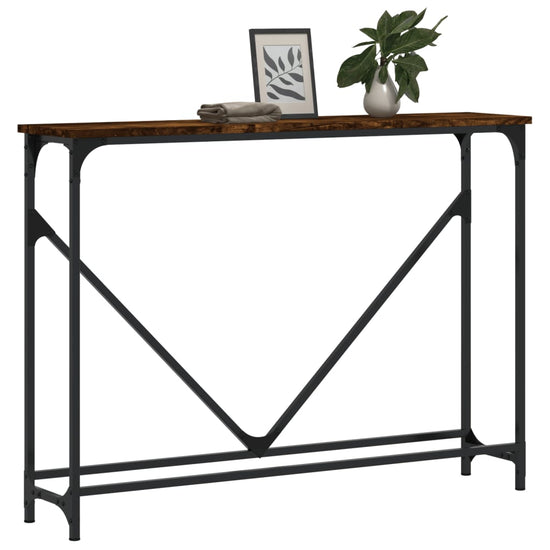 Wandtafel 102x22,5x75 cm bewerkt hout gerookt eikenkleurig MeubelReus