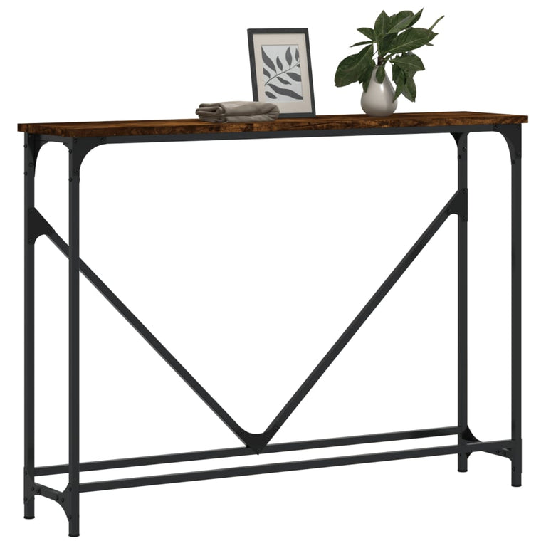 Wandtafel 102x22,5x75 cm bewerkt hout gerookt eikenkleurig MeubelReus