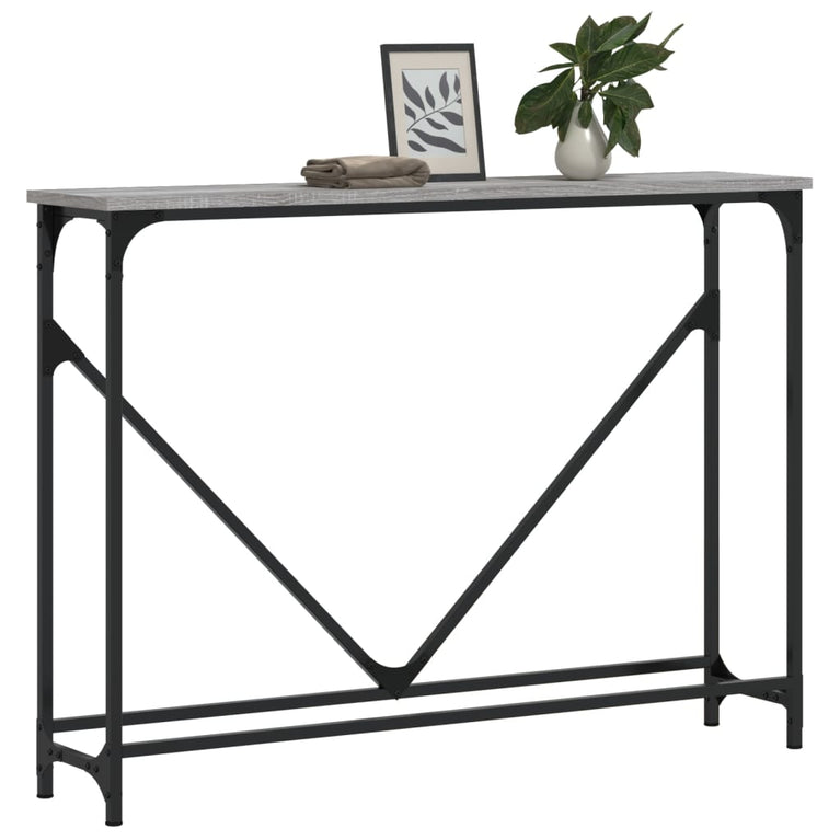 Wandtafel 102x22,5x75 cm bewerkt hout grijs sonoma eikenkleurig MeubelReus