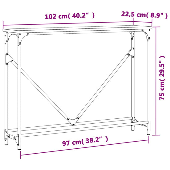 Wandtafel 102x22,5x75 cm bewerkt hout grijs sonoma eikenkleurig MeubelReus