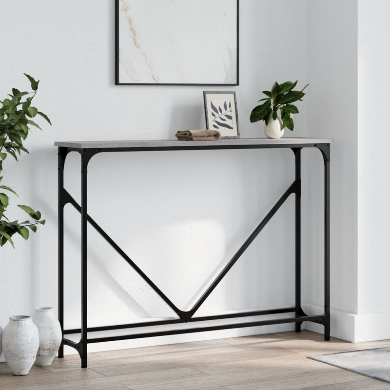 Wandtafel 102x22,5x75 cm bewerkt hout grijs sonoma eikenkleurig MeubelReus