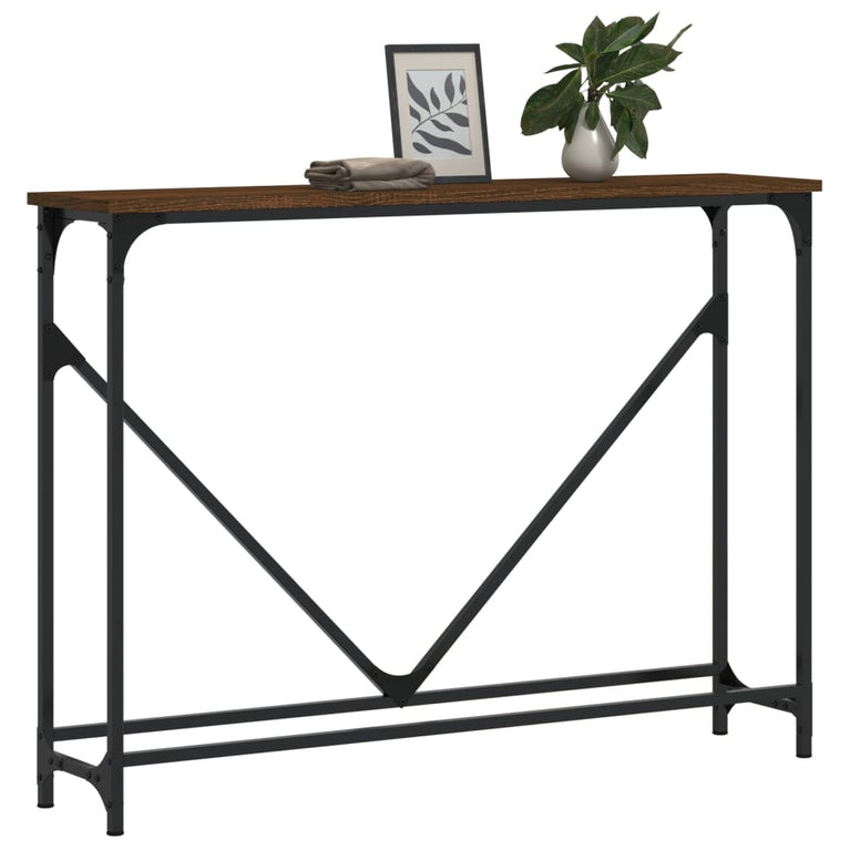 Wandtafel 102x22,5x75 cm bewerkt hout bruin eikenkleur MeubelReus