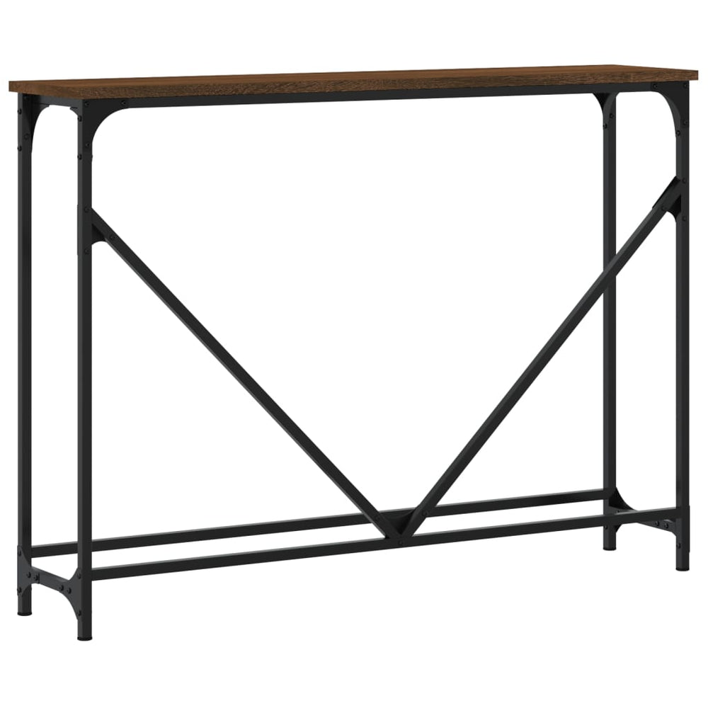 Wandtafel 102x22,5x75 cm bewerkt hout bruin eikenkleur MeubelReus