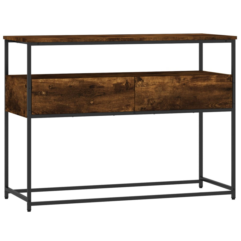 Wandtafel 100x40x75 cm bewerkt hout gerookt eikenkleurig MeubelReus