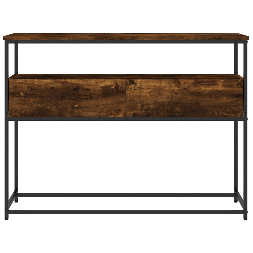 Wandtafel 100x40x75 cm bewerkt hout gerookt eikenkleurig MeubelReus