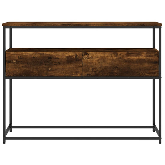 Wandtafel 100x40x75 cm bewerkt hout gerookt eikenkleurig MeubelReus