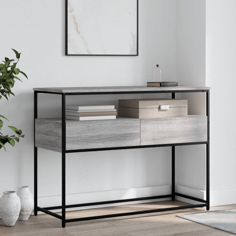 Wandtafel 100x40x75 cm bewerkt hout grijs sonoma eikenkleurig MeubelReus