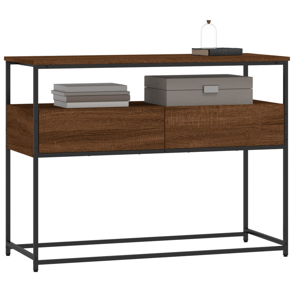 Wandtafel 100x40x75 cm bewerkt hout bruin eikenkleur MeubelReus