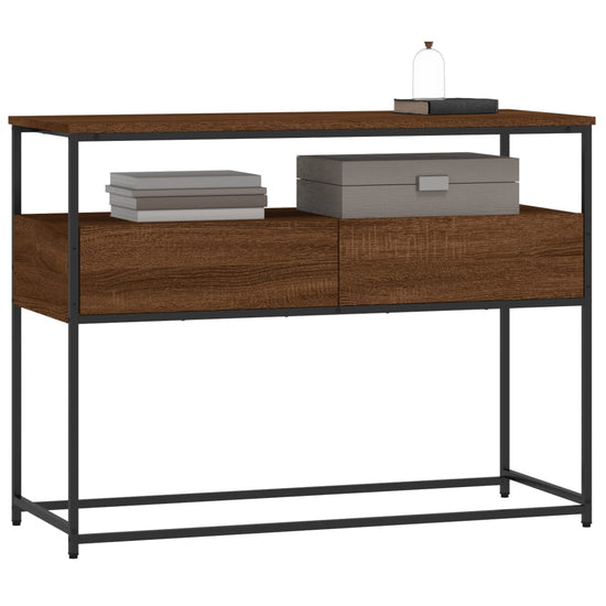 Wandtafel 100x40x75 cm bewerkt hout bruin eikenkleur MeubelReus