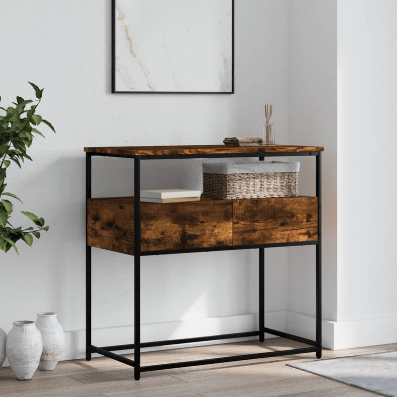 Wandtafel 75x40x75 cm bewerkt hout gerookt eikenkleurig MeubelReus