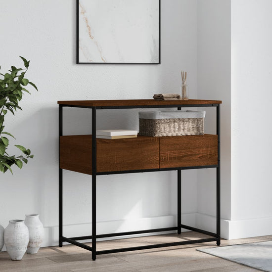 Wandtafel 75x40x75 cm bewerkt hout bruin eikenkleur MeubelReus