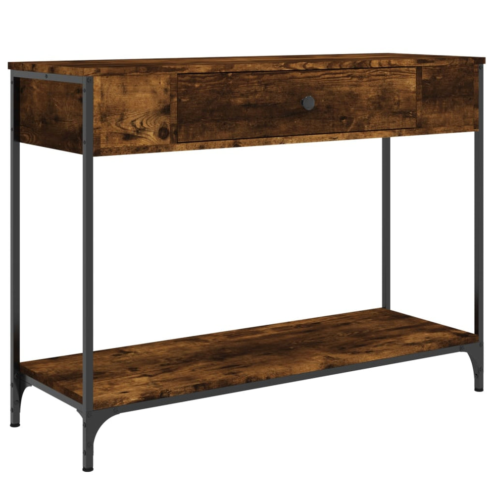 Wandtafel 100x34,5x75 cm bewerkt hout gerookt eikenkleurig MeubelReus