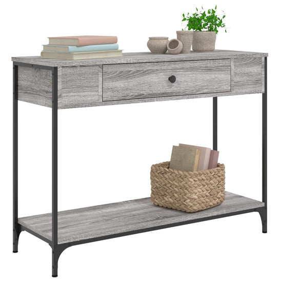 Wandtafel 100x34,5x75 cm bewerkt hout grijs sonoma eikenkleurig MeubelReus