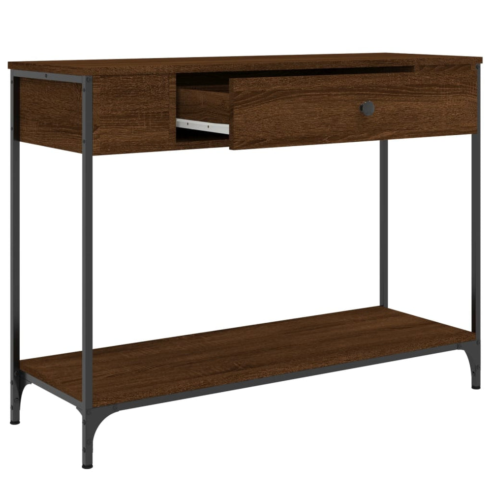 Wandtafel 100x34,5x75 cm bewerkt hout bruin eikenkleur MeubelReus