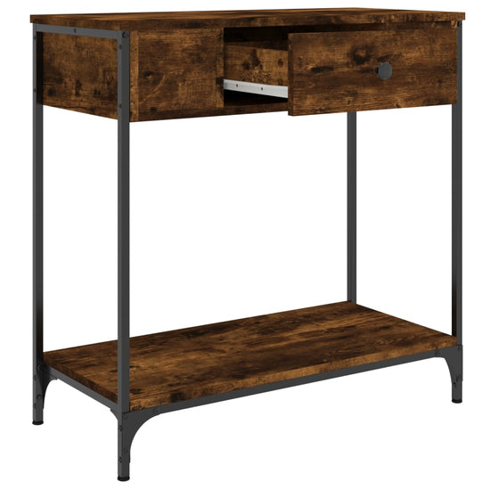 Wandtafel 75x34,5x75 cm bewerkt hout gerookt eikenkleurig MeubelReus