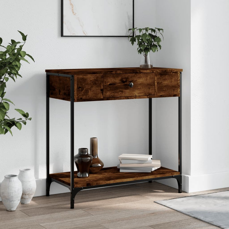 Wandtafel 75x34,5x75 cm bewerkt hout gerookt eikenkleurig MeubelReus